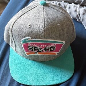 Mitchell & Ness Gray and Teal San Antonio Spurs Hat